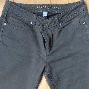 LC Lauren Conrad Olive Gray Skinny Jeans